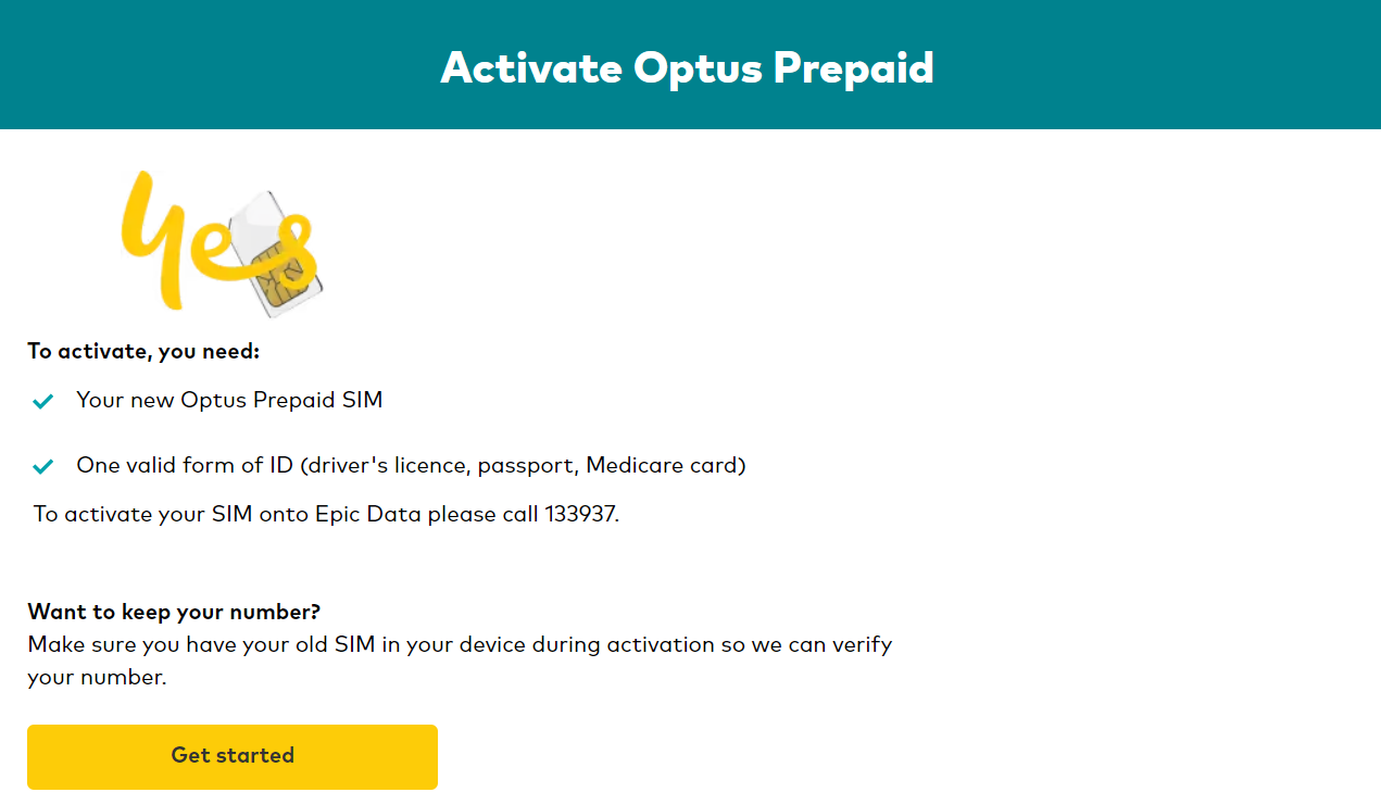 How to Activate Your New Optus SIM Card at optus.com.au/activate